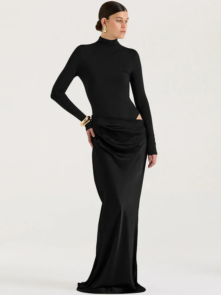 שמלת מקסי שרוולים ארוכים