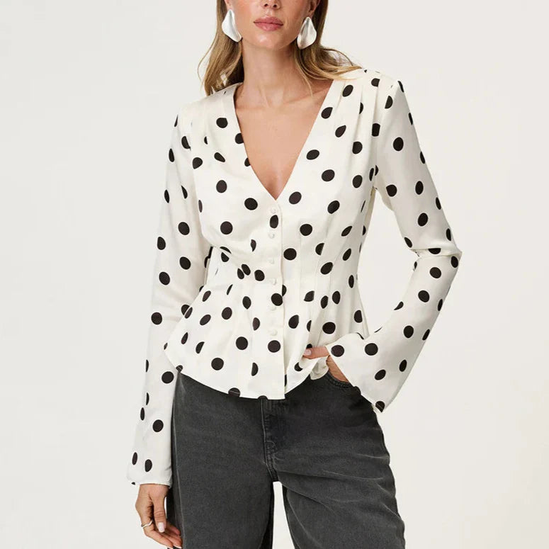 Boyd חולצת פולקה דוט אלגנטית